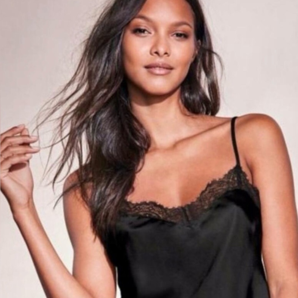 Victoria secret black Lace Chemise with Plunging Neckline